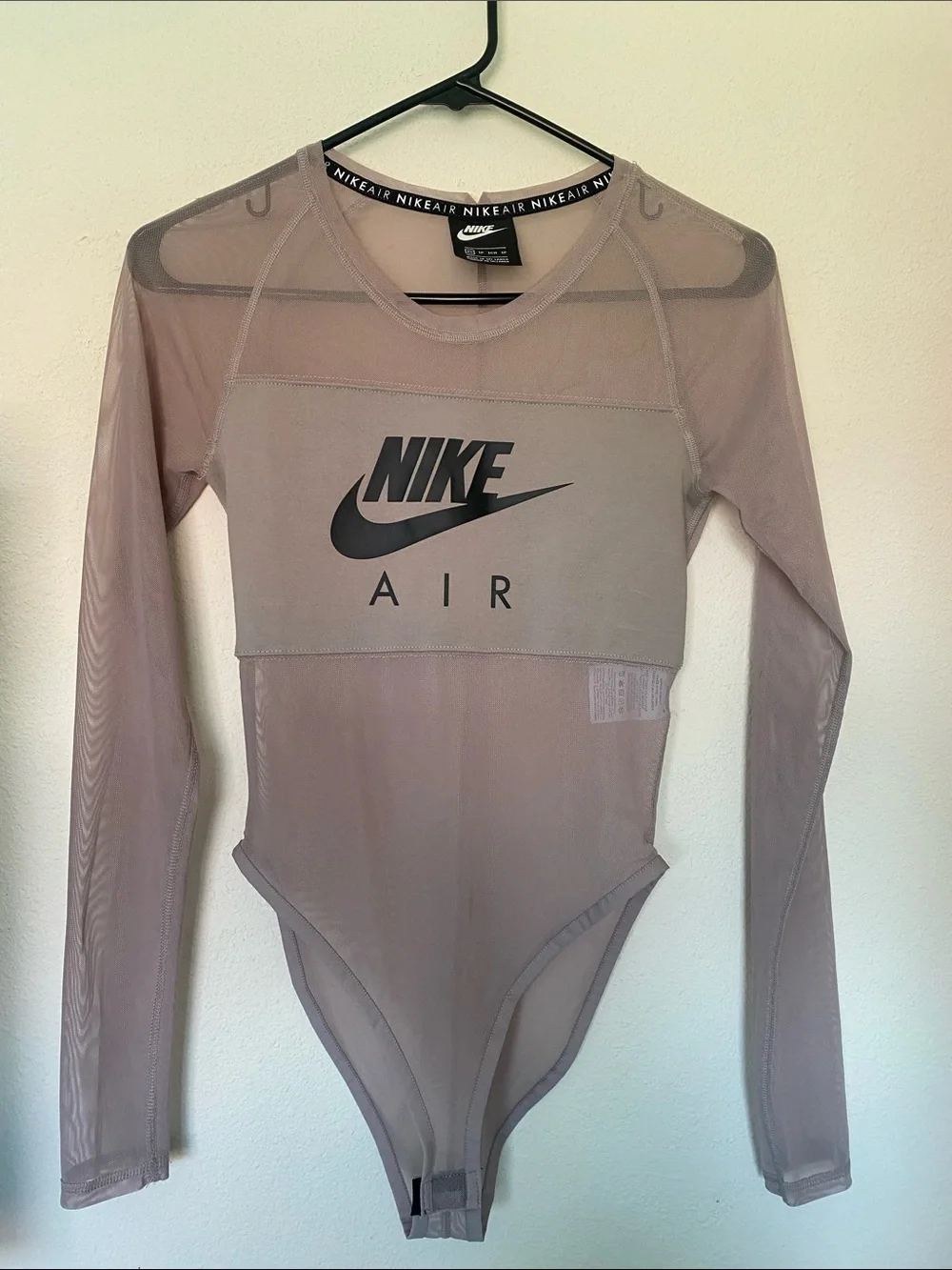 Nike Air Sheer Long Sleeve Bodysuit - Mauve size XS NWOT
